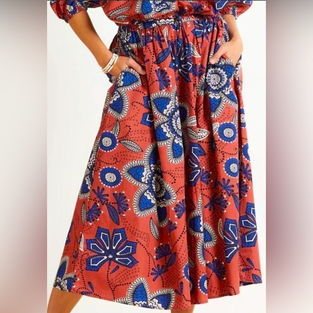 Sundry Exploded Floral Midi Skirt